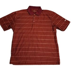 Nike Men's Golf Shirt Size Large Maroon With White Pin Stripes EUC 0714
